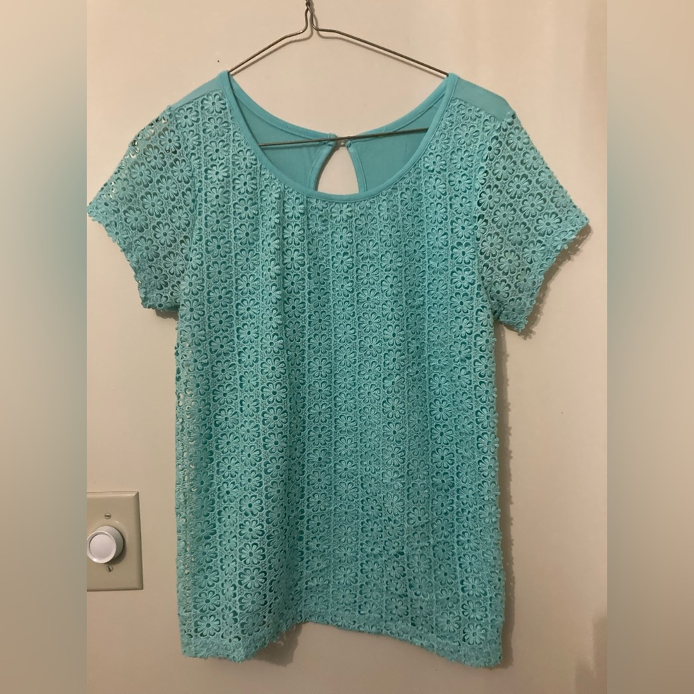 Blue lace shirt